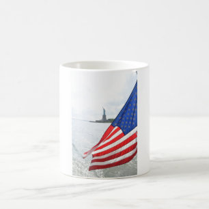 The Flag Flies For The Statue Of Liberty. Coffee Mug