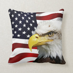 The flag of america with eagle cushion