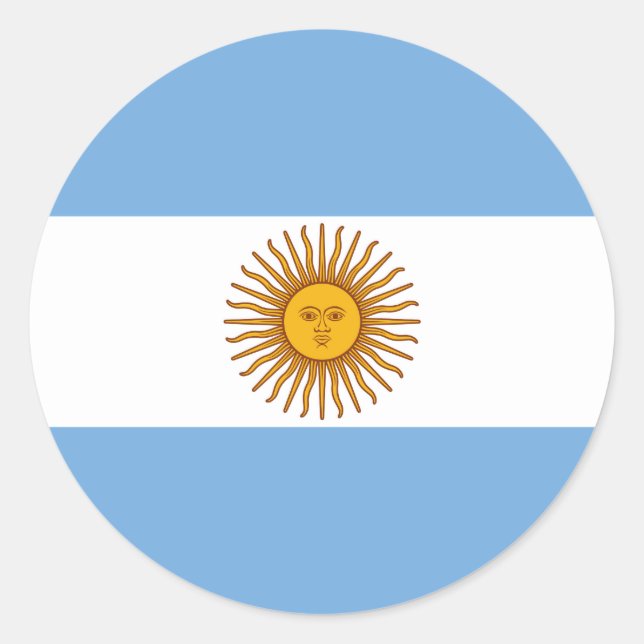 The Flag of Argentina Classic Round Sticker (Front)