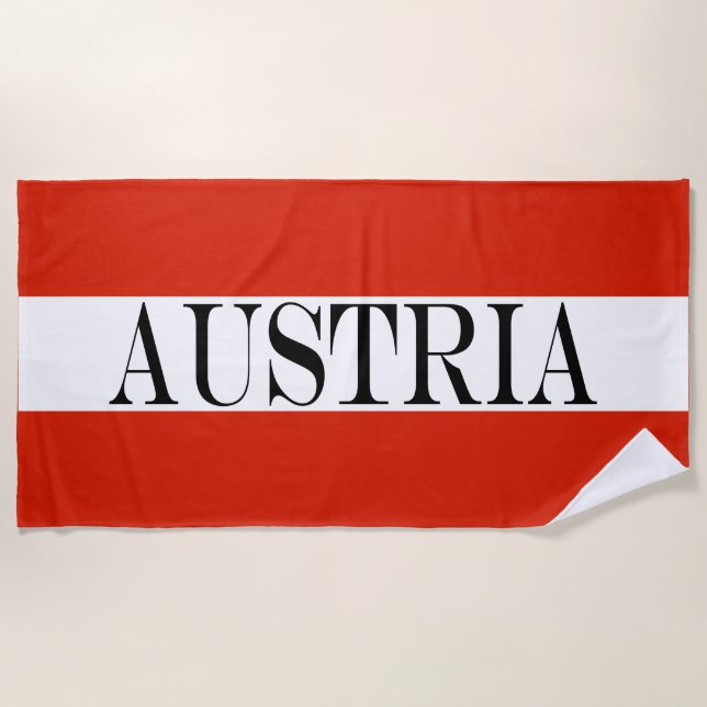 The flag of Austria Beach Towel (Front)