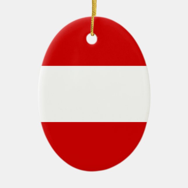 The Flag of Austria Ceramic Tree Decoration (Front)