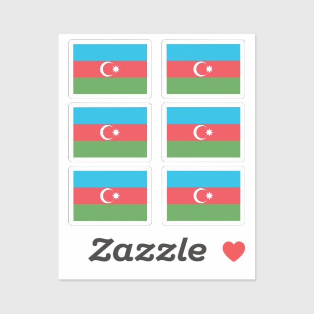 The flag of Azerbaijan Collection pack of 6 (Sheet)