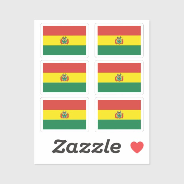 The flag of Bolivia Collection pack of 6 (Sheet)