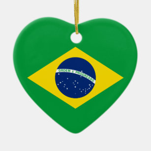 The Flag of Brazil Ceramic Tree Decoration