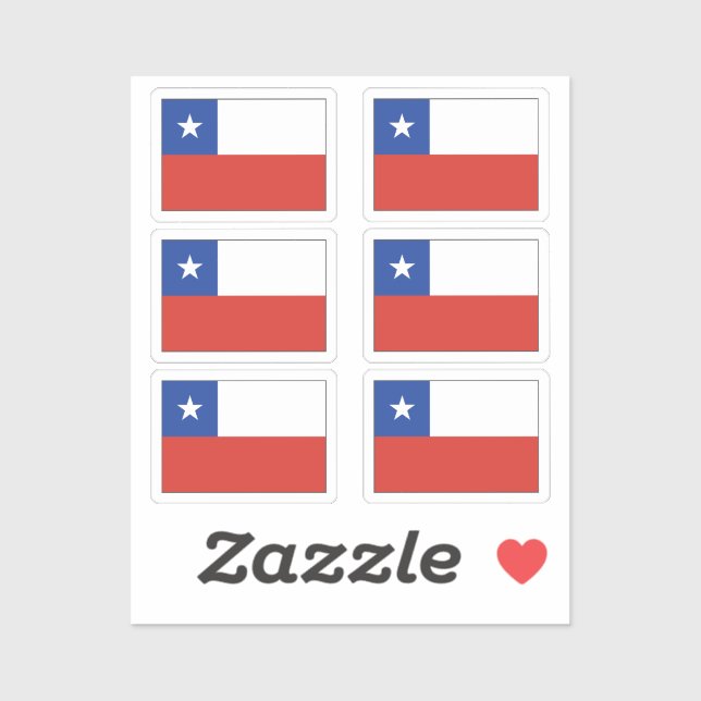 The flag of Chile Collection pack of 6 (Sheet)