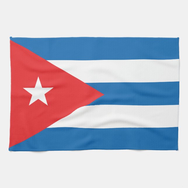 The Flag of Cuba Tea Towel (Horizontal)