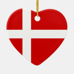 The Flag of Denmark Ceramic Tree Decoration