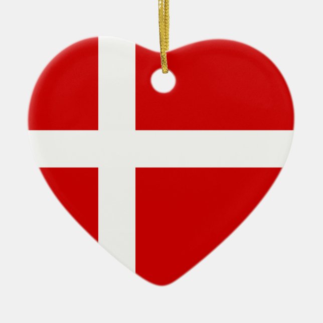 The Flag of Denmark Ceramic Tree Decoration (Front)