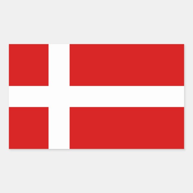 The Flag of Denmark Rectangular Sticker (Front)