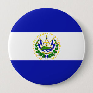 The Flag of El Salvador. 10 Cm Round Badge