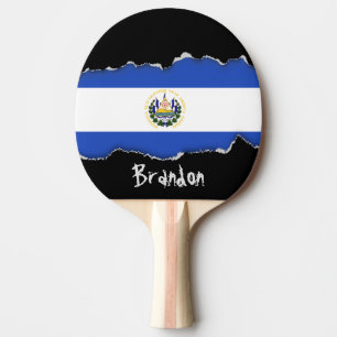 The Flag of El Salvador Ping Pong Paddle