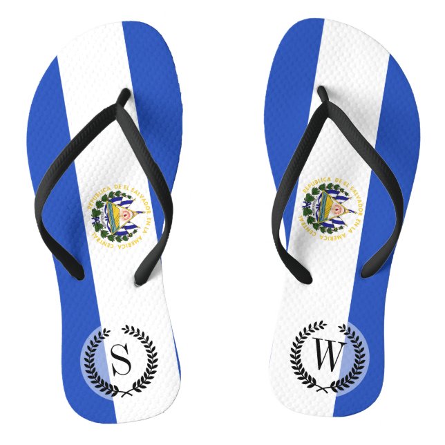 The Flag of El Salvador Thongs (Footbed)