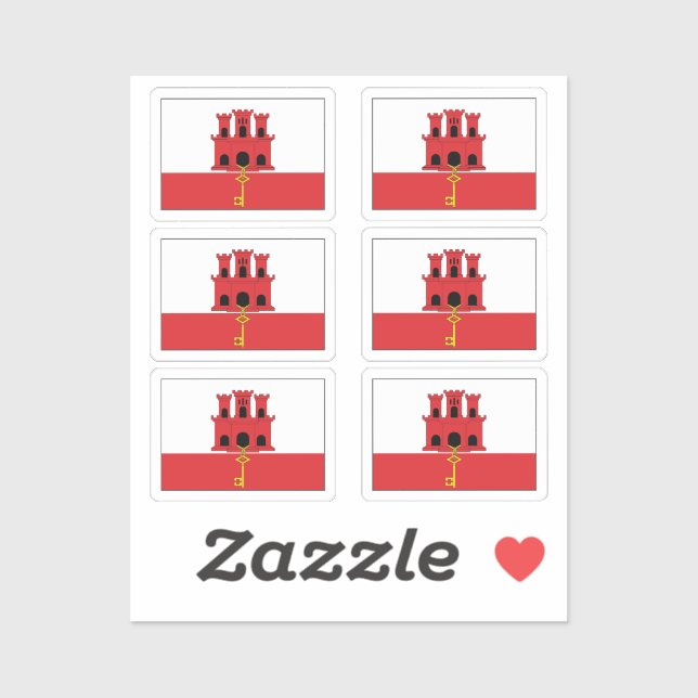 The flag of Gibraltar Collection pack of 6 (Sheet)
