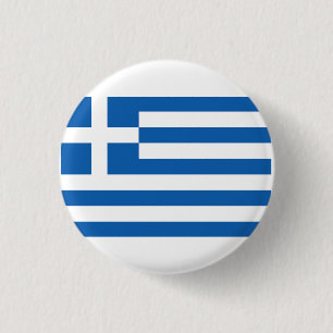 The flag of Greece 3 Cm Round Badge