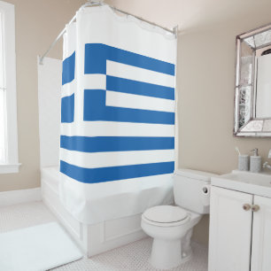 The flag of Greece  Shower Curtain