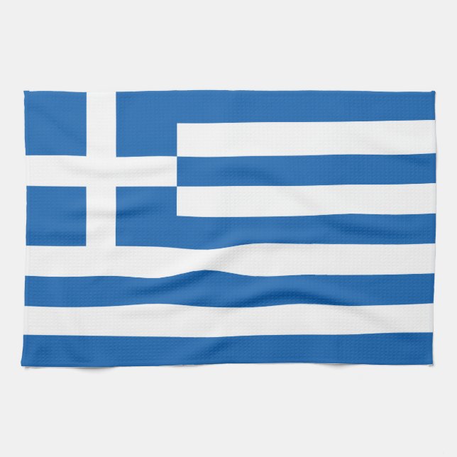 The Flag of Greece Tea Towel (Horizontal)