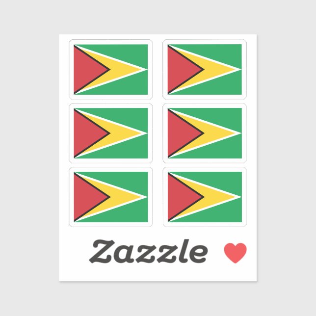 The flag of Guyana Collection pack of 6 (Sheet)