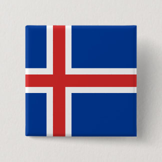 The Flag of Iceland 15 Cm Square Badge