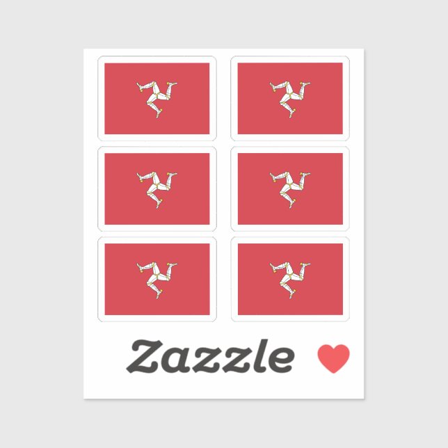 The flag of Isle of Man Collection pack of 6 (Sheet)