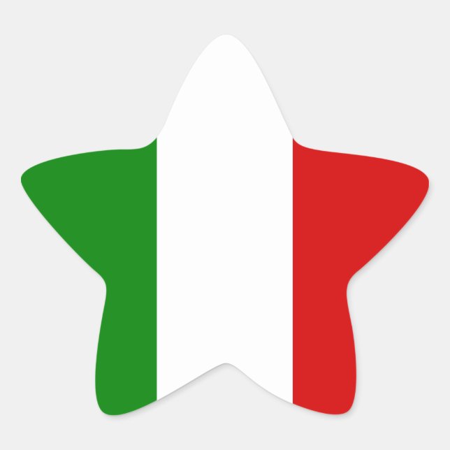 The Flag of Italy Star Sticker (Front)