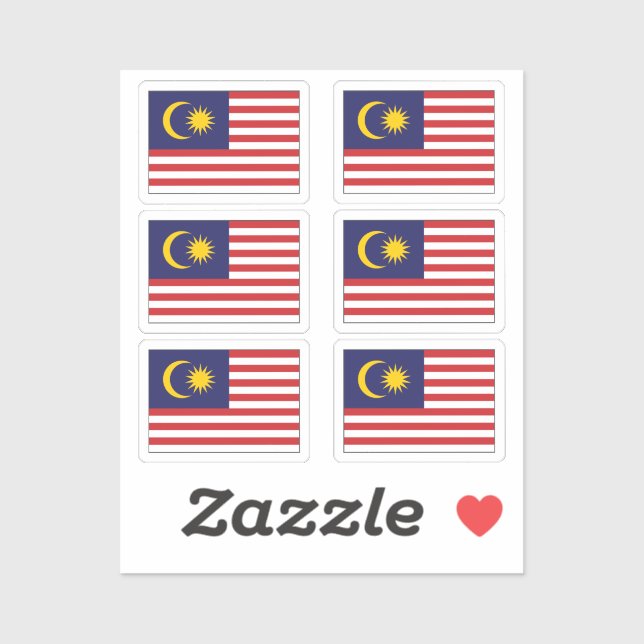 The flag of Malaysia Collection pack of 6 (Sheet)