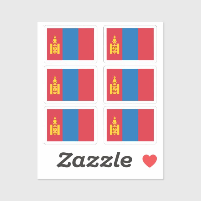 The flag of Mongolia Collection pack of 6 (Sheet)