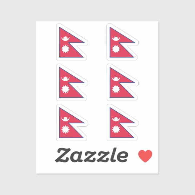 The flag of Nepal Collection pack of 6 (Sheet)