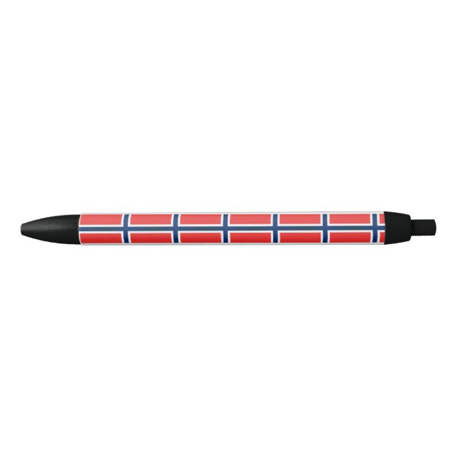 The Flag of Norway Black Ink Pen (Front)