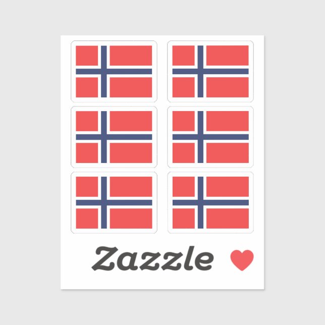 The flag of Norway Collection pack of 6 (Sheet)