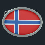 The Flag of Norway Oval Belt Buckle<br><div class="desc">The flag of Norway is made of a blue cross on a red background. It's a great gift for those who love Norway or have a Norwegian heritage. This design is also available on many other products for you to choose from.</div>