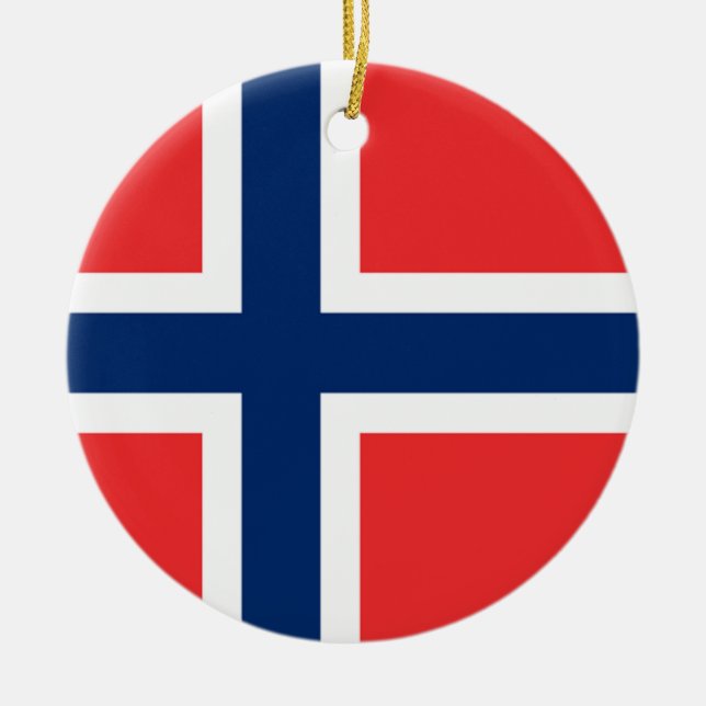 The Flag of Norway - Scandinavia Ceramic Ornament (Front)