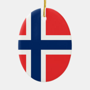 The Flag of Norway - Scandinavia Ceramic Tree Decoration
