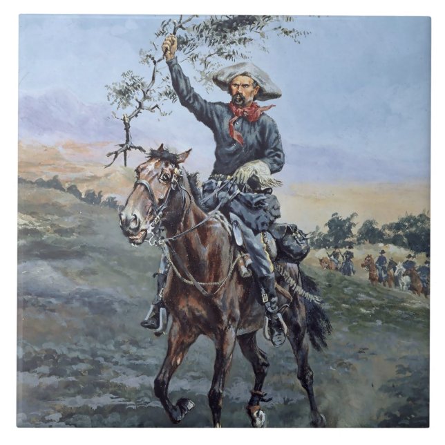 “The Flag of Peace” by Frederic Remington Ceramic Tile (Front)