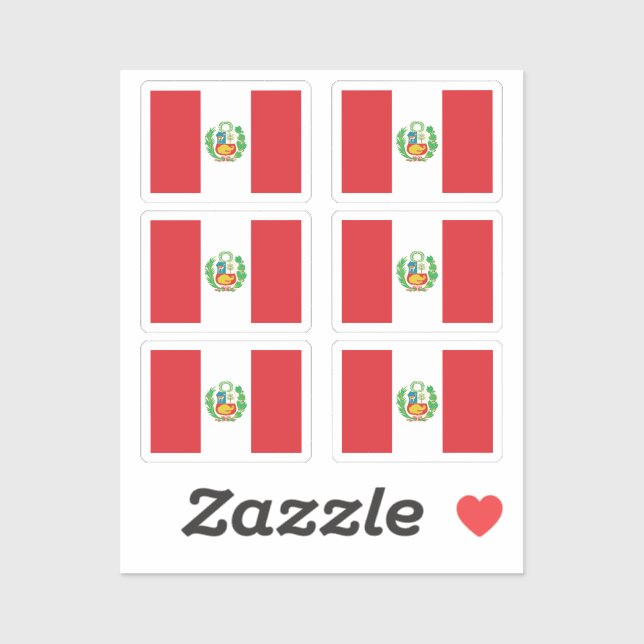 The flag of Peru Collection pack of 6 (Sheet)