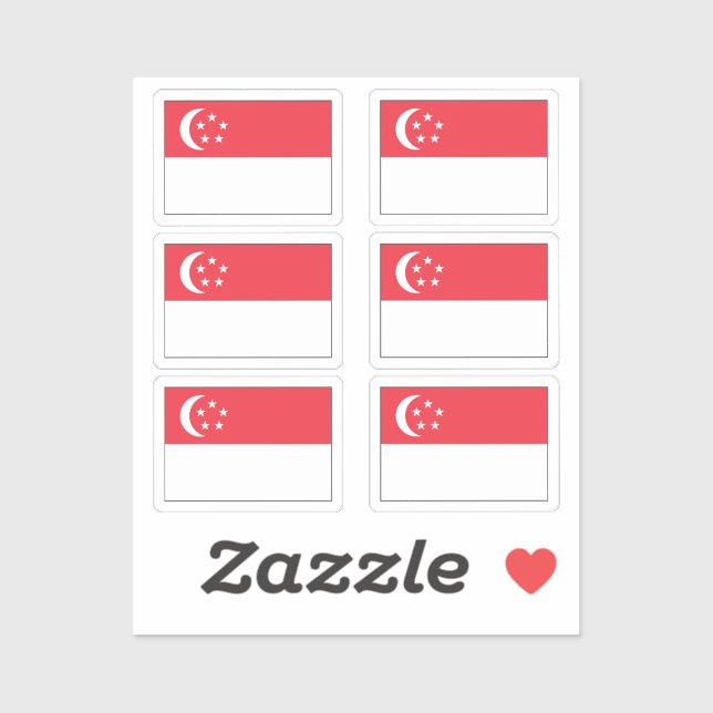 The flag of Singapore Collection pack of 6 (Sheet)