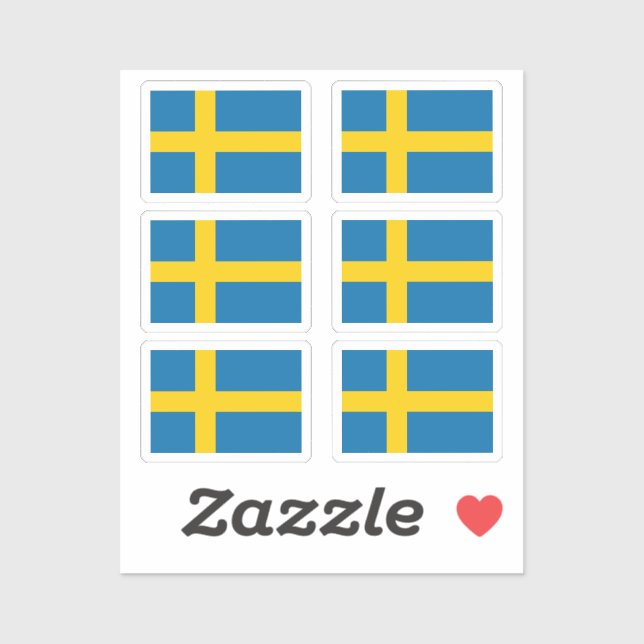 The flag of Sweden Collection pack of 6 (Sheet)