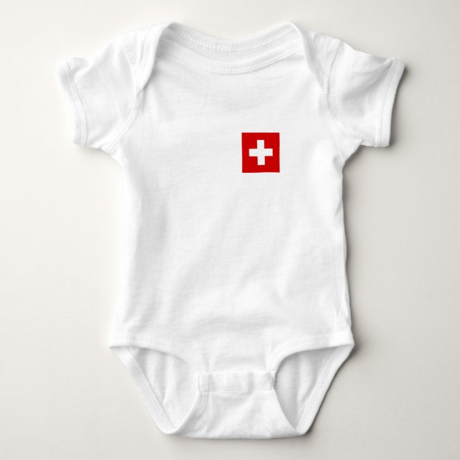 The Flag of Switzerland Baby Bodysuit (Front)
