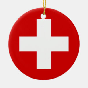 The Flag of Switzerland Ceramic Ornament