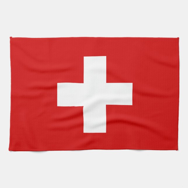 The Flag of Switzerland Tea Towel (Horizontal)
