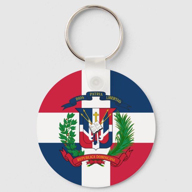 The flag of the Dominican Republic Key Ring (Front)