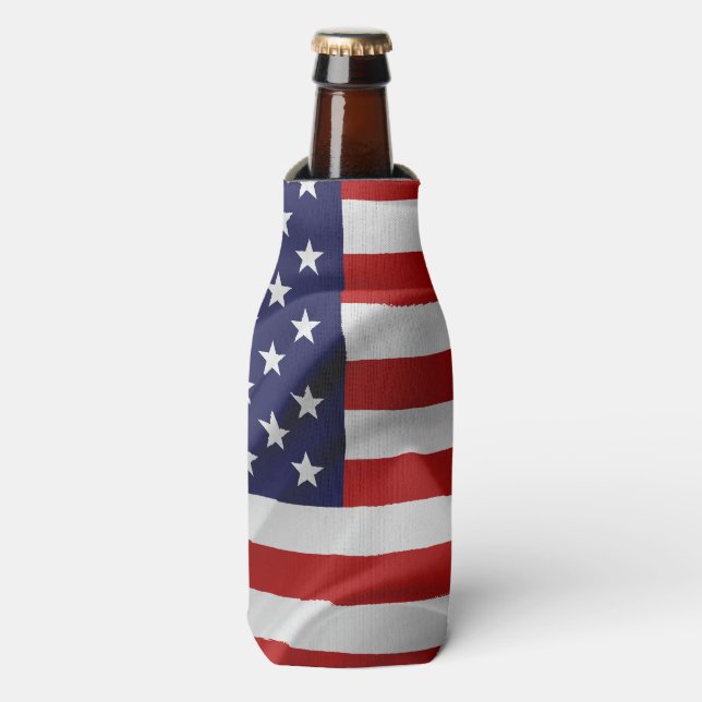 The Flag of the United States of America Bottle Cooler (Bottle Front)