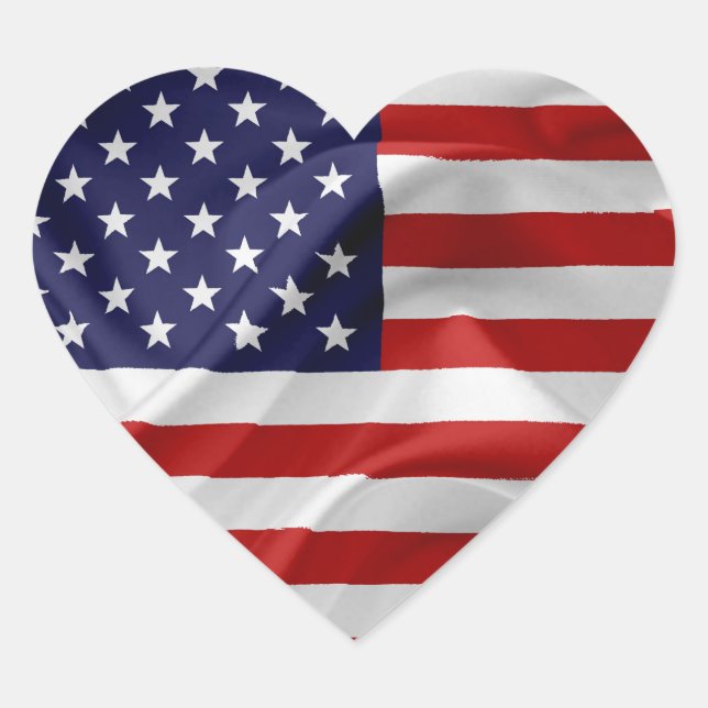 The Flag of the United States of America Heart Sticker (Front)