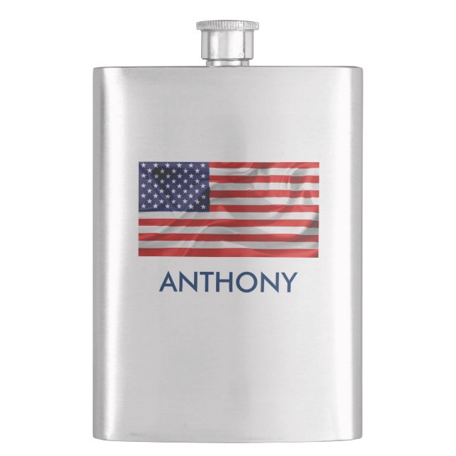 The Flag of the United States of America Hip Flask (Front)