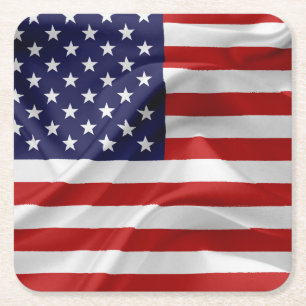 The Flag of the United States of America Square Paper Coaster