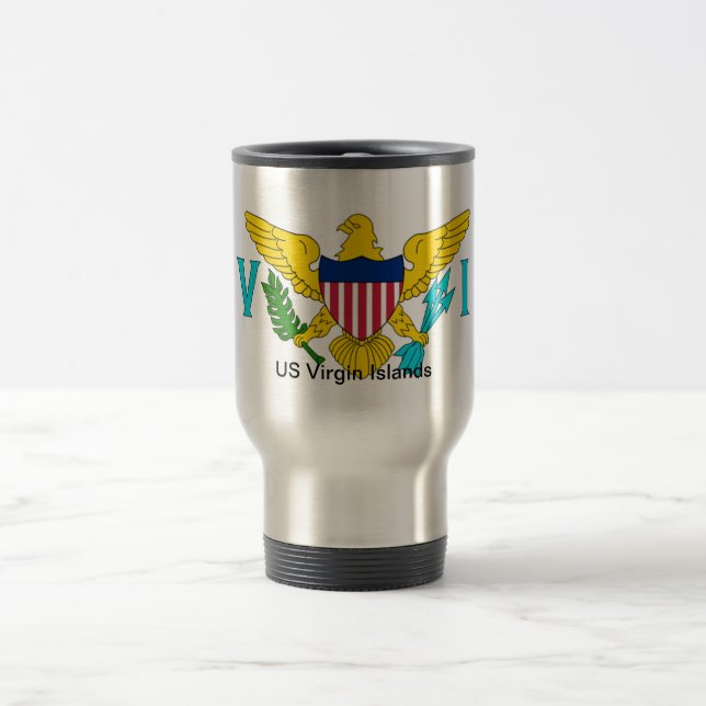 The Flag of the US Virgin Islands Travel Mug (Center)
