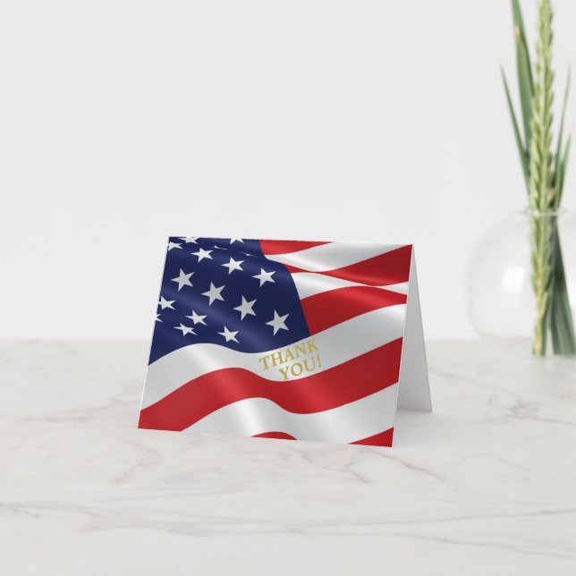 The Flag of the USA ... simple THANK YOU! You Card (Front)