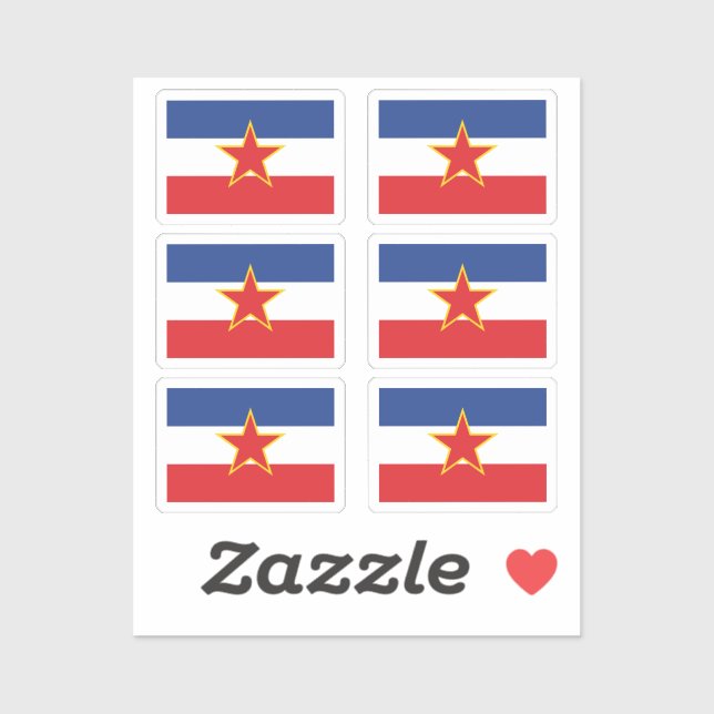 The flag of Yugoslavia Collection pack of 6 (Sheet)