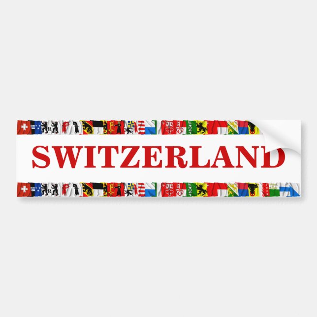 The Flags of the Cantons of Switzerland Bumper Sticker (Front)