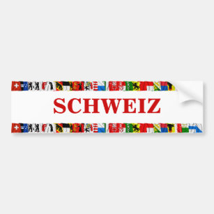 The Flags of the Cantons of Switzerland, German Bumper Sticker