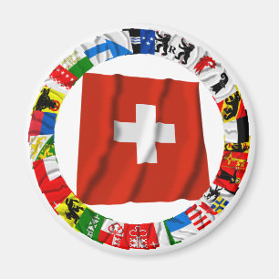 The Flags of the Cantons of Switzerland Magnet